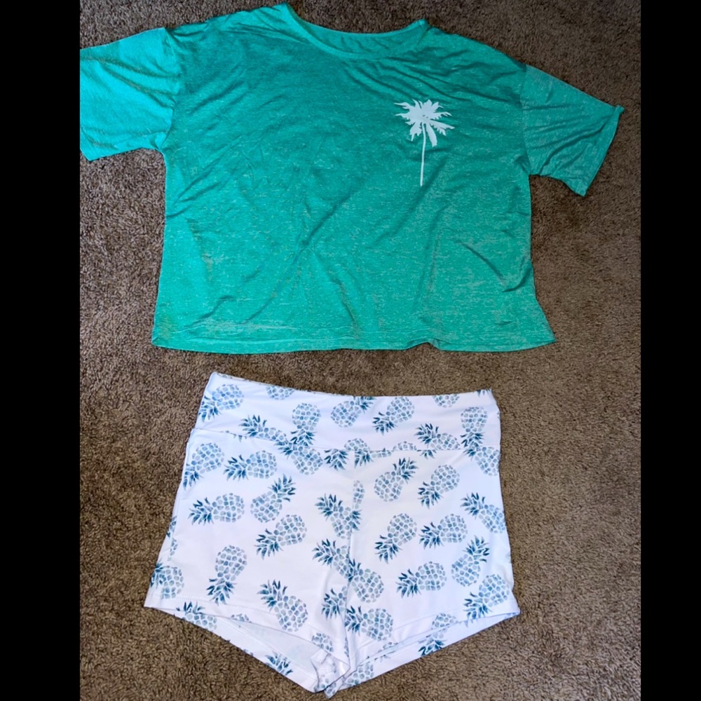 SHEIN Crop Top & Shorts
